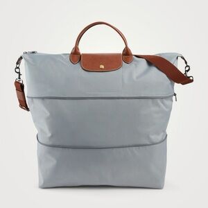 LONGCHAMP Expandable Travel Nylon Weekender in Light Blue